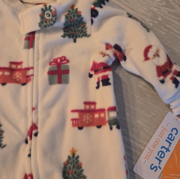 Carter's Christmas Baby Pajama Sleeper Lot Sz 3 Mos NWT - Picture 3 of 5